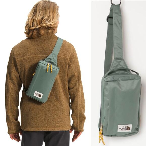 The North Face Field Bag Crossbody TNF Wreath Green Thyme Yellow RARE OG Style - Picture 2 of 13